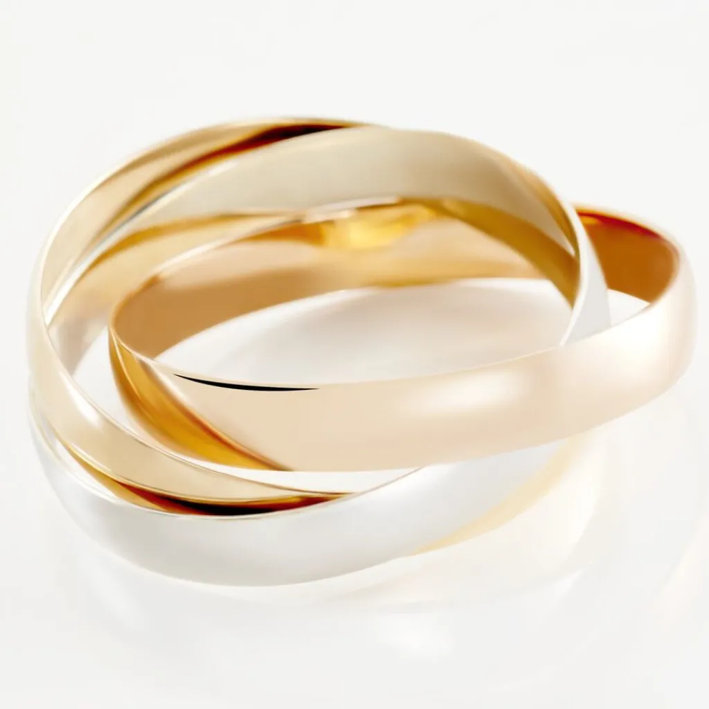 Histoire d'Or Alliance Entrelacee Ruban Plat Or Tricolore Outlet