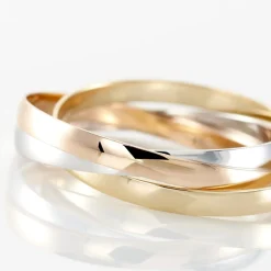 Histoire d'Or Alliance Entrelacee Ruban Plat Or Tricolore Clearance