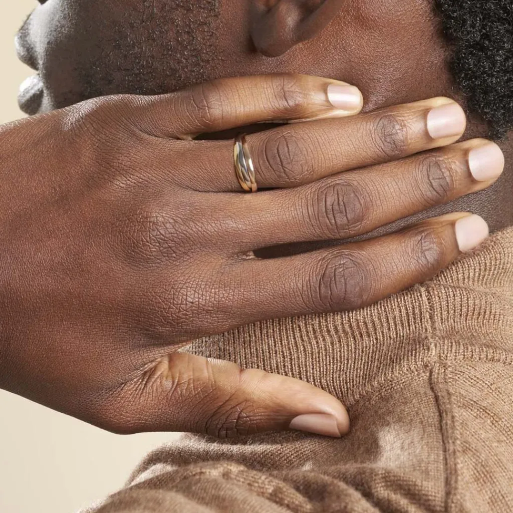 Histoire d'Or Alliance Entrelacee Ruban Plat Or Tricolore Best