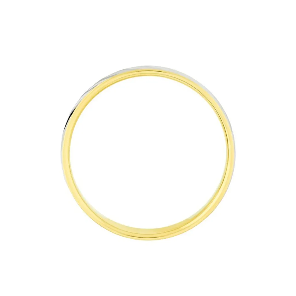 Histoire d'Or Alliance Epi Fantaisie Ruban Plat Or Bicolore