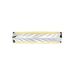 Histoire d'Or Alliance Epi Fantaisie Ruban Plat Or Bicolore Outlet