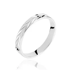 Histoire d'Or Alliance Epi Ruban Plat Or Blanc Best