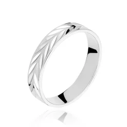 Histoire d'Or Alliance Epi Ruban Plat Or Blanc Hot