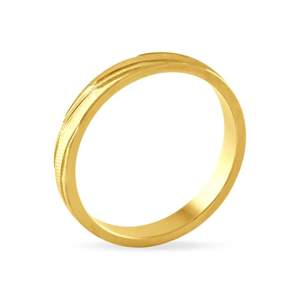 Histoire d'Or Alliance Eros Brossee Ruban Plat Or Jaune Clearance