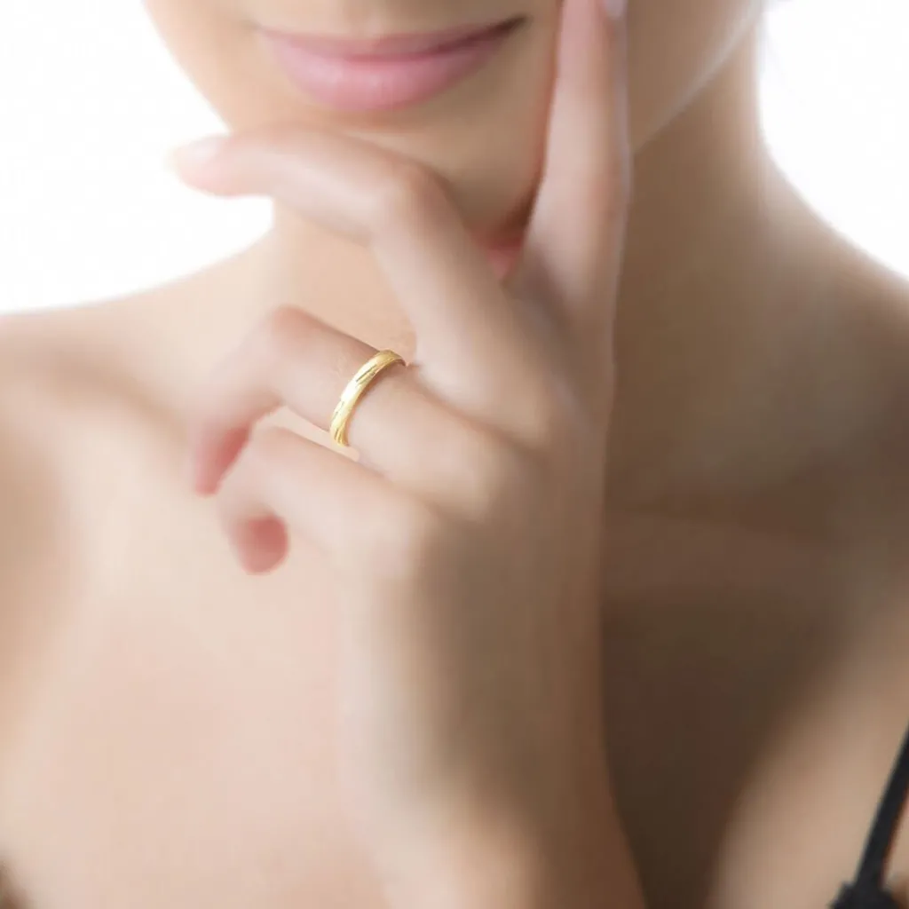 Histoire d'Or Alliance Eros Brossee Ruban Plat Or Jaune Clearance