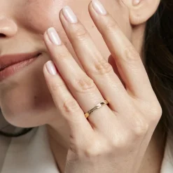 Histoire d'Or Alliance Eucleia Fantaisie Ruban Plat Or Jaune Hot