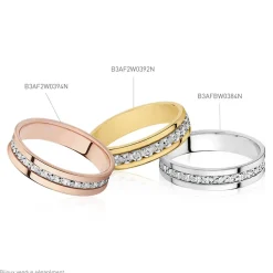 Histoire d'Or Alliance Fantaisie Diamantee Ruban Plat Or Bicolore Online