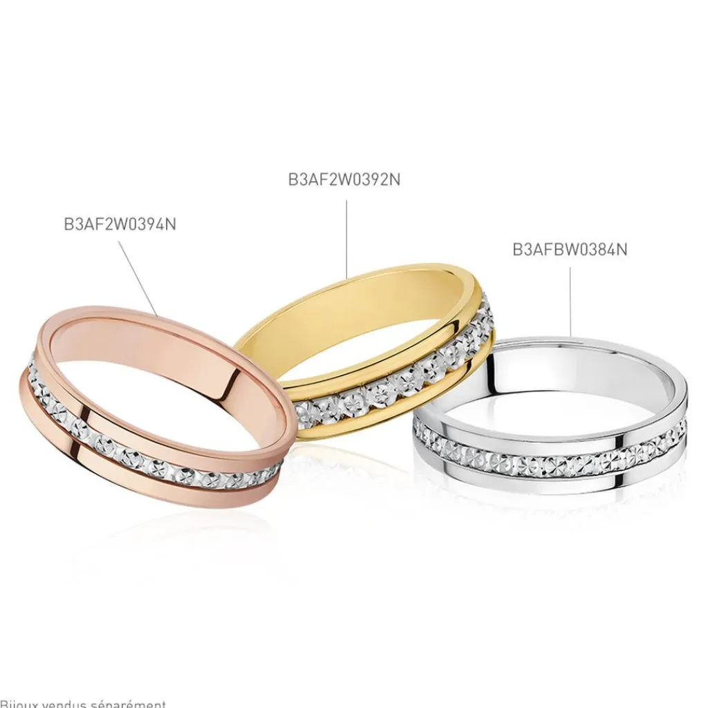 Histoire d'Or Alliance Fantaisie Diamantee Ruban Plat Or Bicolore Online