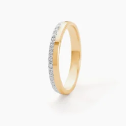 Histoire d'Or Alliance Fantaisie Diamantee Ruban Plat or bicolore Hot