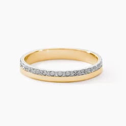 Histoire d'Or Alliance Fantaisie Diamantee Ruban Plat or bicolore Hot