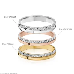 Histoire d'Or Alliance Fantaisie Diamantee Ruban Plat or bicolore Hot