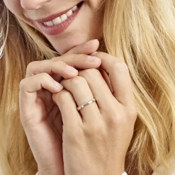 Histoire d'Or Alliance Fantaisie Diamantee Ruban Plat or bicolore Hot