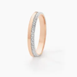 Histoire d'Or Alliance Fantaisie Diamantee Ruban Plat or bicolore Discount