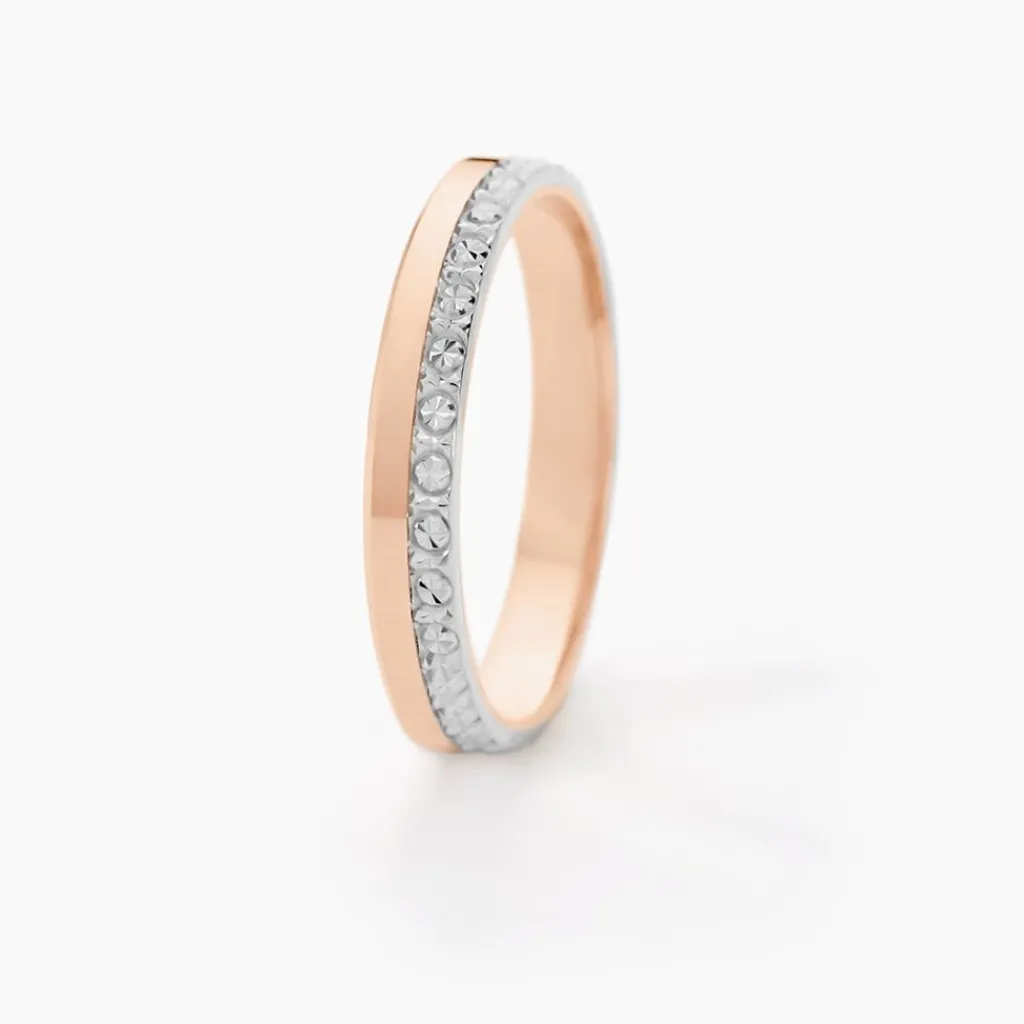 Histoire d'Or Alliance Fantaisie Diamantee Ruban Plat or bicolore Discount