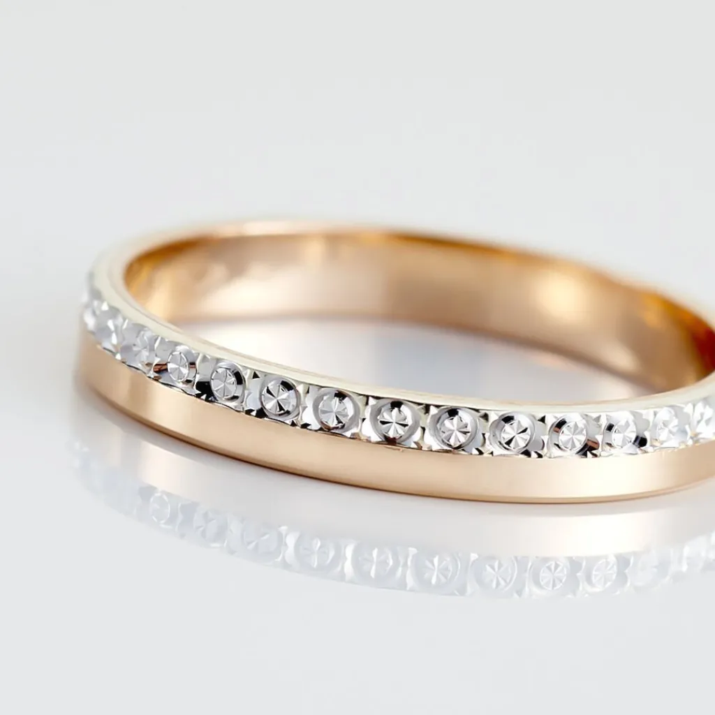 Histoire d'Or Alliance Fantaisie Diamantee Ruban Plat or bicolore Discount