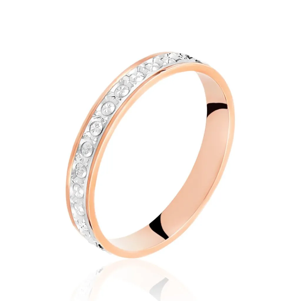 Histoire d'Or Alliance Fantaisie Diamantee Ruban Plat Or Bicolore Hot