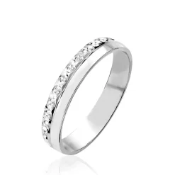 Histoire d'Or Alliance Fantaisie Diamantee Ruban Plat or blanc Outlet