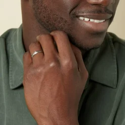 Histoire d'Or Alliance Fantaisie Mat Et Brillant Ruban Plat Palladium Blanc Outlet