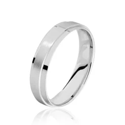 Histoire d'Or Alliance Florita Ruban Plat Or Blanc