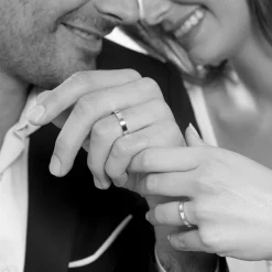 Histoire d'Or Alliance Gaia Ruban Plat Or Blanc Sale