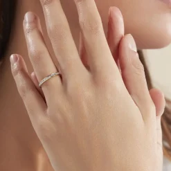 Histoire d'Or Alliance Grain De Folie Diamantee Ruban Plat Or Bicolore Outlet