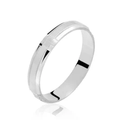 Histoire d'Or Alliance Hades Texture Ruban Plat Palladium Blanc