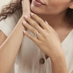 Histoire d'Or Alliance Harmonie Demi Jonc Classique Or Blanc Discount