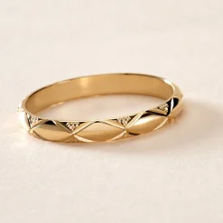 Histoire d'Or Alliance Harmonie Demi Jonc Classique Or Jaune Sale