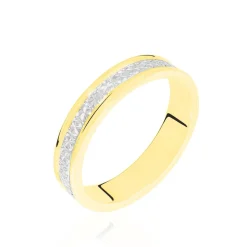 Histoire d'Or Alliance Heldea Ruban Plat Or Bicolore New
