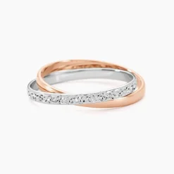 Histoire d'Or Alliance Hermana Ruban Plat Or Bicolore Clearance