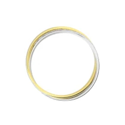 Histoire d'Or Alliance Hermana Ruban Plat Or Bicolore Best