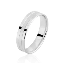 Histoire d'Or Alliance Isidro Ruban Sable Or Blanc New