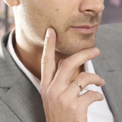 Histoire d'Or Alliance Jodelle Ruban Plat Or Bicolore New