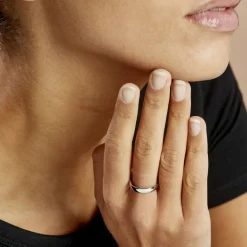 Histoire d'Or Alliance Julie Ruban Classique Platine Blanc Hot