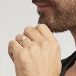 Histoire d'Or Alliance Julio Ruban Poli Brosse Or Blanc Best