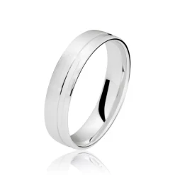 Histoire d'Or Alliance Julio Ruban Poli Brosse Or Blanc Sale