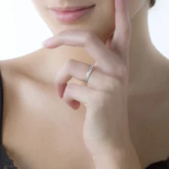 Histoire d'Or Alliance Laura Ruban Plat or blanc Discount