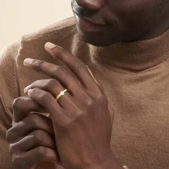 Histoire d'Or Alliance Laurette Ruban Plat Or Jaune Hot