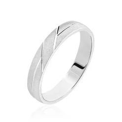 Histoire d'Or Alliance Lauria Ruban Plat Argent Blanc Clearance