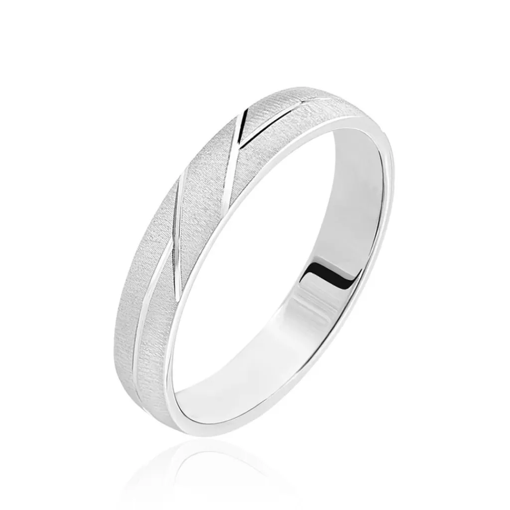 Histoire d'Or Alliance Lauria Ruban Plat Argent Blanc Clearance