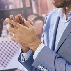 Histoire d'Or Alliance Lauria Ruban Plat Argent Blanc Clearance