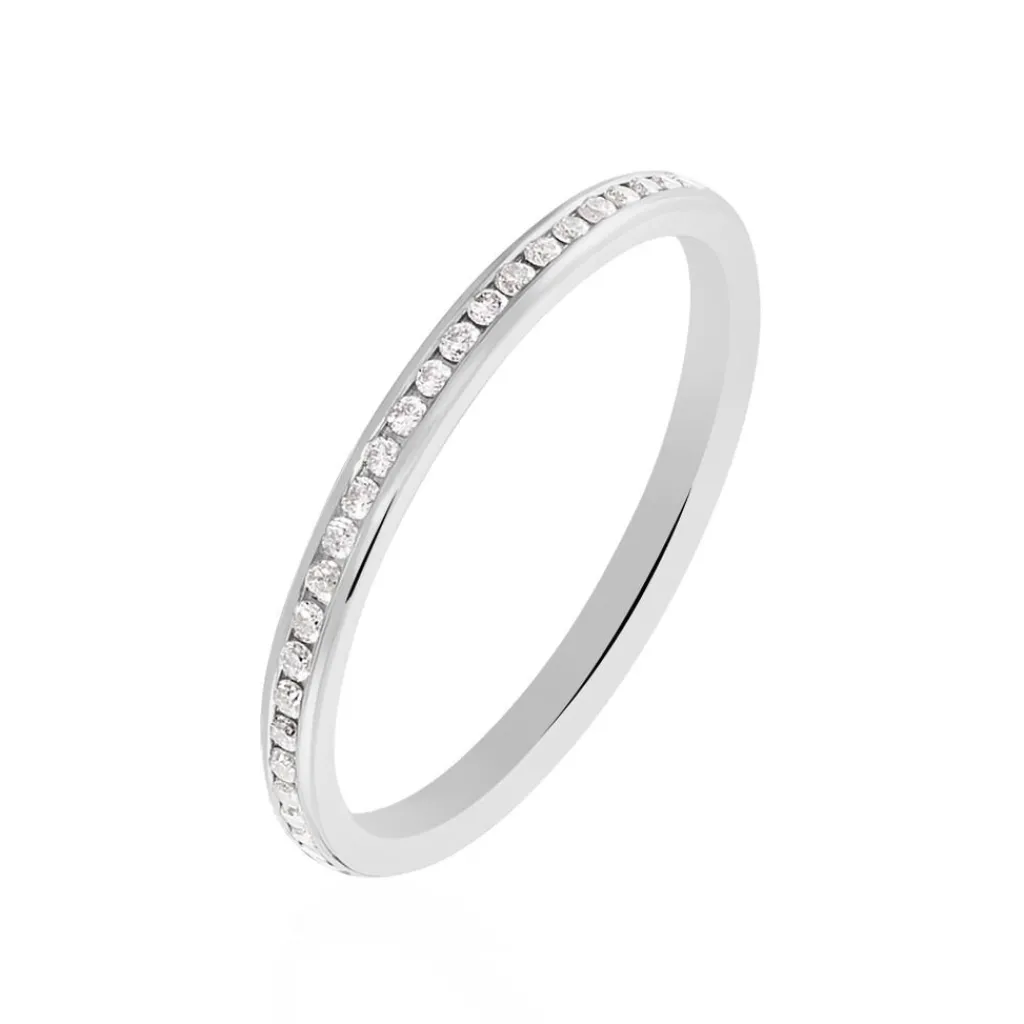 Histoire d'Or Alliance Laurie Demi-tour Or Blanc Diamant New