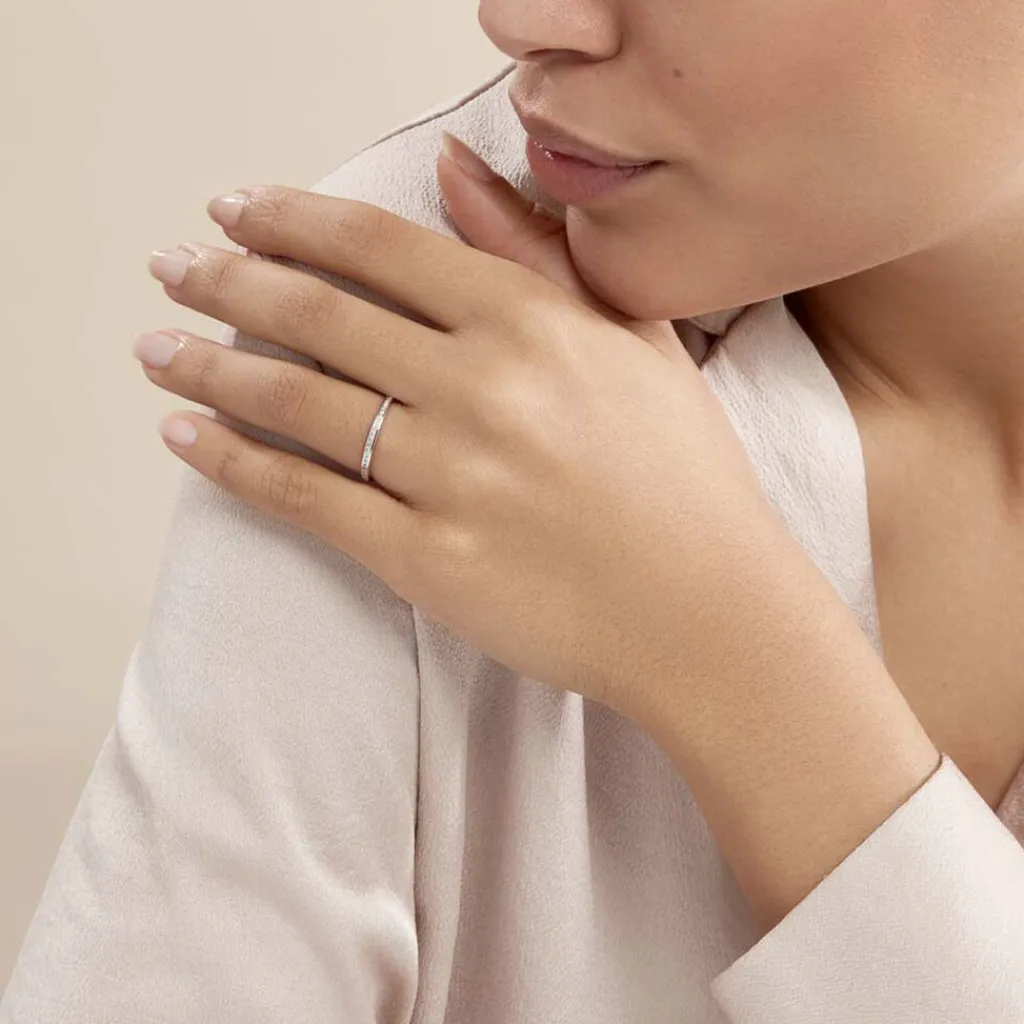 Histoire d'Or Alliance Laurie Demi-tour Or Blanc Diamant New