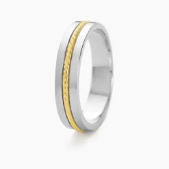 Histoire d'Or Alliance Leandro Ruban Argent Bicolore Hot