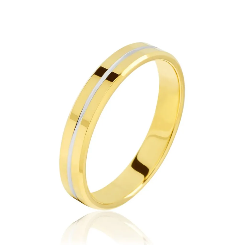 Histoire d'Or Alliance Liseret Ruban Plat Or Bicolore Hot