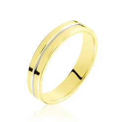 Histoire d'Or Alliance Liseret Ruban Plat Or Bicolore Outlet