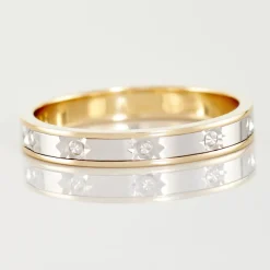 Histoire d'Or Alliance Madin Ruban Plat Or Bicolore Sale