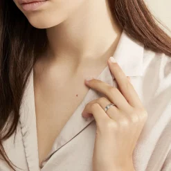 Histoire d'Or Alliance Mae-lou Ruban Plat Argent Blanc Outlet