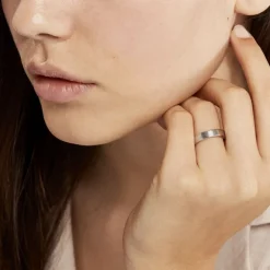 Histoire d'Or Alliance Mae-lou Ruban Plat Argent Blanc Outlet