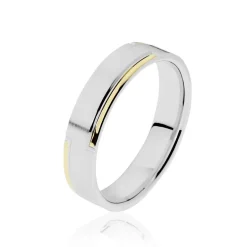 Histoire d'Or Alliance Mamassa Ruban Plat Or Bicolore Discount